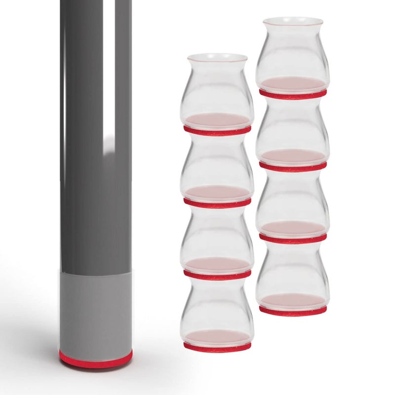 روبي أغطية كراسي روبي الصغيرة المنزلقة كما رأيتموها على التلفزيون - أغطية كراسي فاخرة تحمي الأرضيات الخشبية والبلاط - قابلة للتمدد - تناسب أحجام أرجل الأثاث الصغيرة ومعظم الأشكال - تنزلق الكراسي بسلاسة وهدوء - عبوة من 8 قطع - Image 1